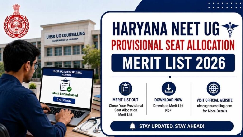 Haryana NEET UG Provisional Seat Allocation Merit List 2026