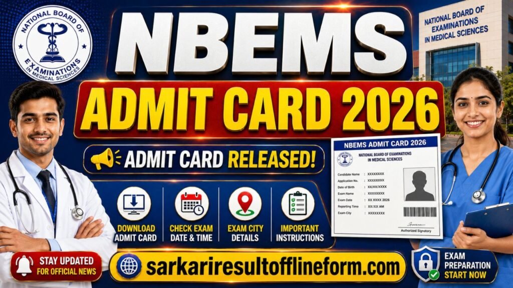 NBEMS Admit Card 2026