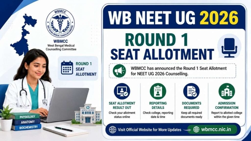 WB NEET UG 2026 Round 1 Seat Allotment